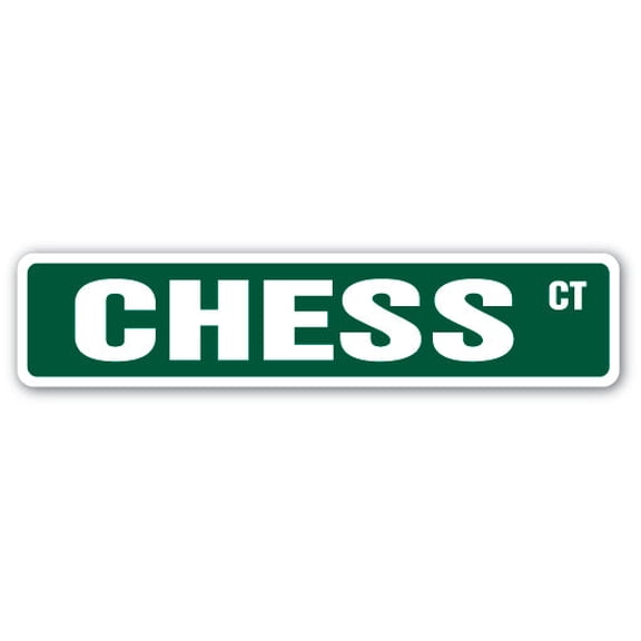 CHESS Street Sign game player checkers lover board | Indoor/Outdoor | 18" Wide