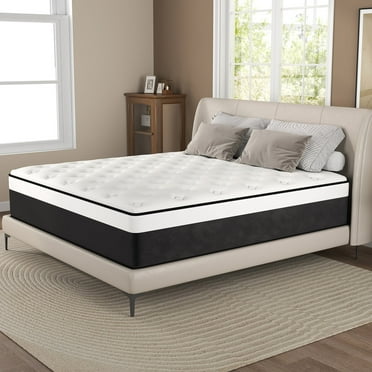 lemontalking 12 inch Hybrid Mattress in a Box, Innerspring and Gel Memory Foam Medium Firm, Full Mattress