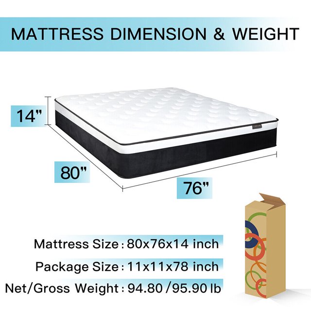 CHEVNI 14 inch Hybrid Mattress Queen Mattresses in a Box Medium Firm