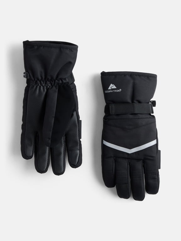 Women's Chevron Tech Ski Gloves, Black Soot, Sizes S/M