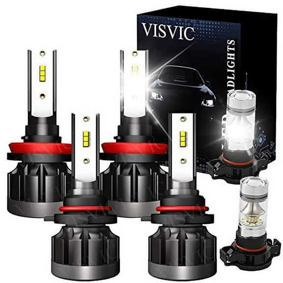 For CHEVY SILVERADO 1500 2500 3500 HD (2007-2015) 9005+H11LED Headlight Bulbs + 5202 LED Fog Light Bulbs,LED Headlights Conversion kit, 6500K Cool White IP68 Waterproof, Pack of 6, Headlight Bulbs