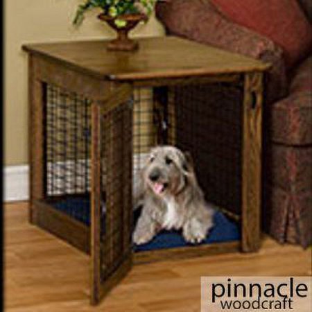 CHEW PROOF DOG CRATE WITH WIRE STRIPS Brown Maple Mission Maple Size medium
