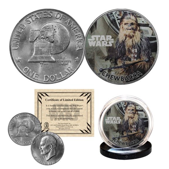 CHEWBACCA - STAR WARS Officially Licensed 1976 Eisenhower IKE Dollar U.S. Coin