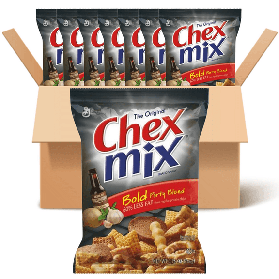 CHEX MIX BOLD PARTY BLEND On The Go Snack Mix, 3.75 Oz.(BOX OF 8 CASE)