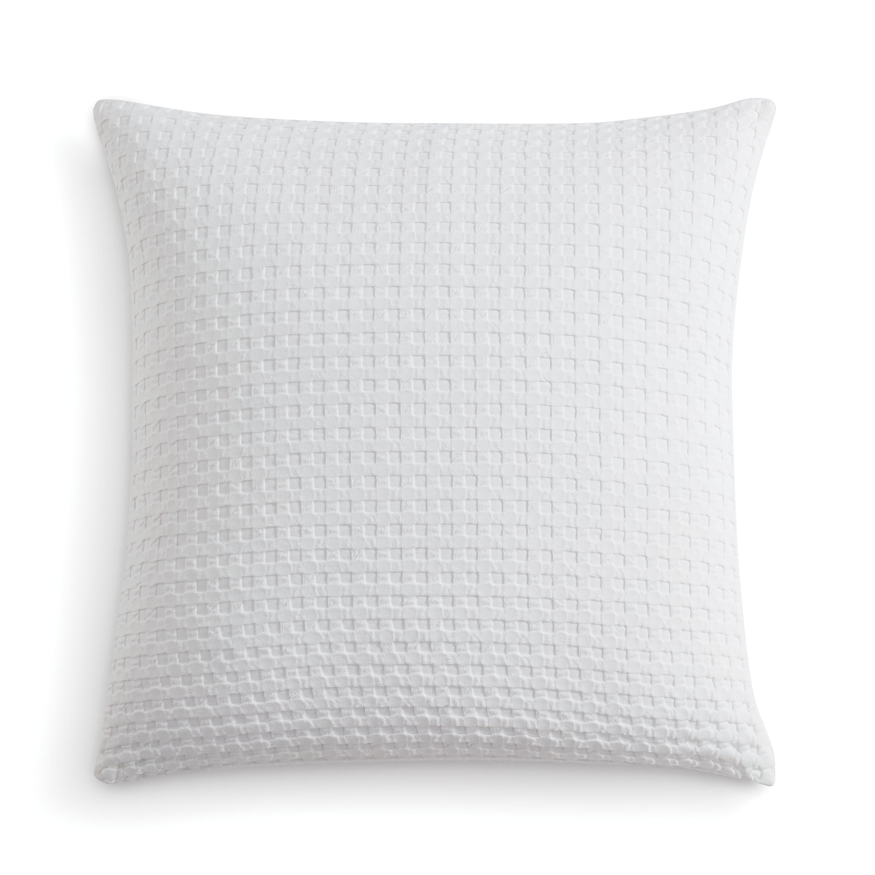 White Cotton Waffle Weave Euro Sham