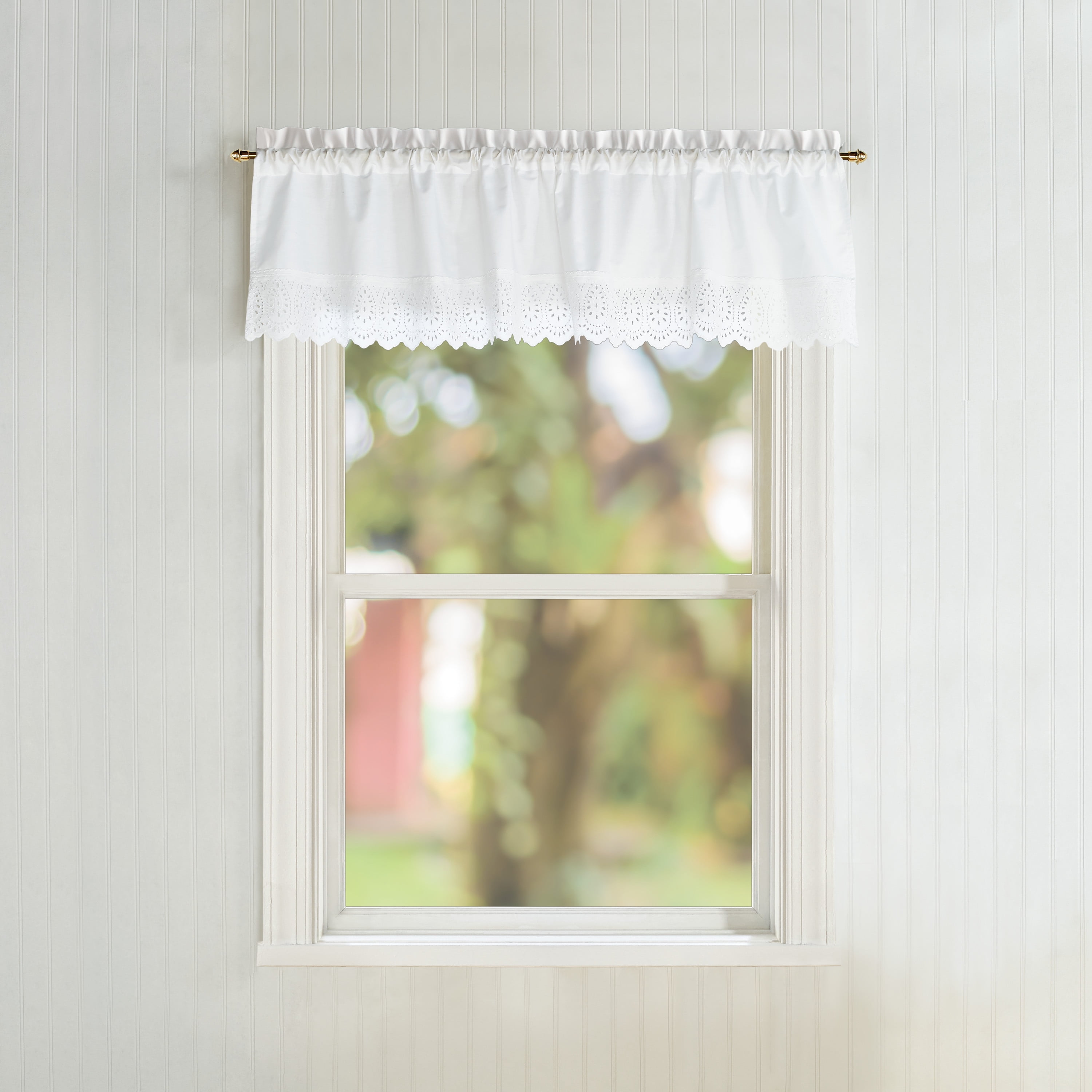 CHF Penny Eyelet Tailored Valance, White, Adult - Walmart.com