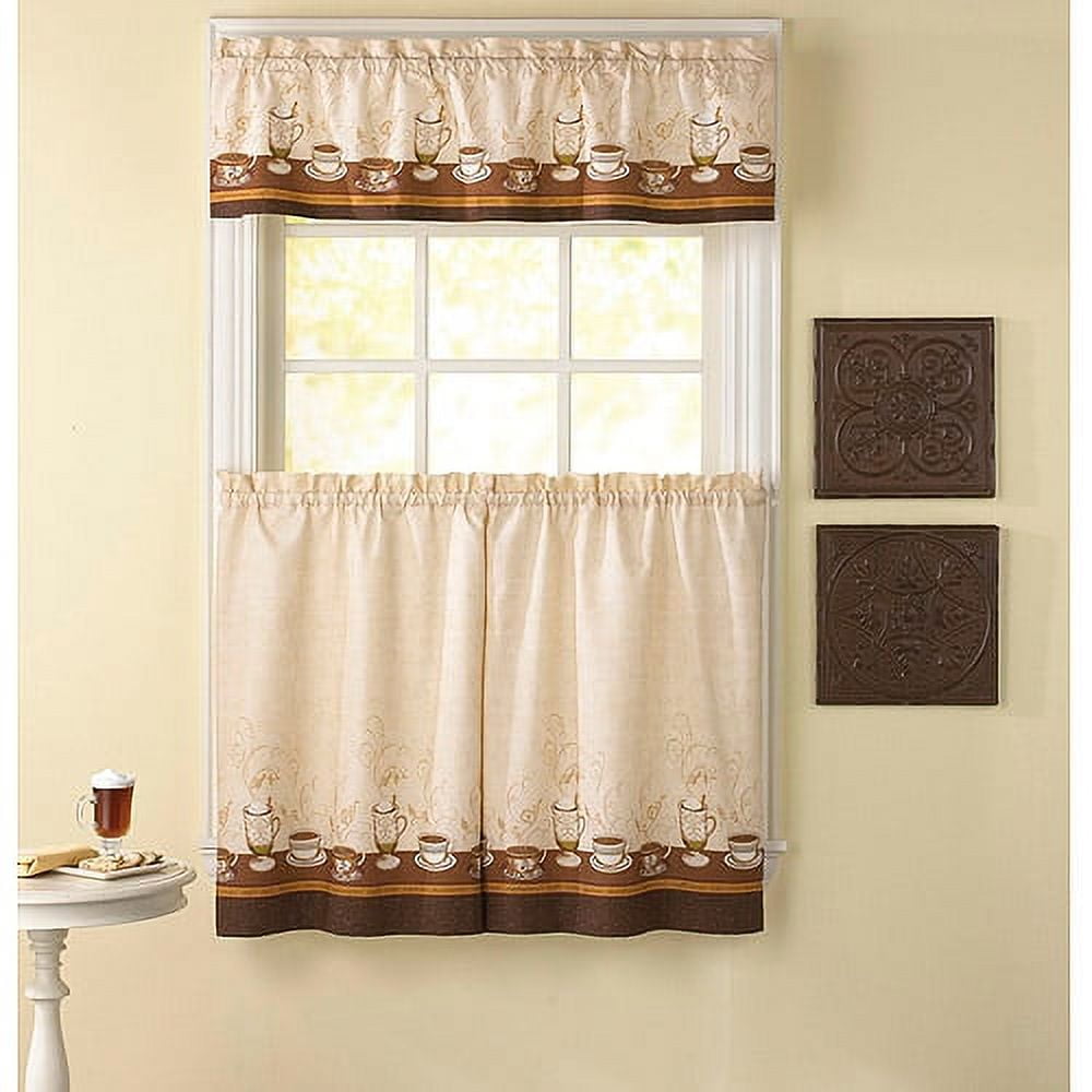 CHF & You Cafe Au Lait Kitchen Curtains, Set of 2. 56x36, Adult