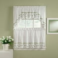 thumbnail image 1 of CHF & You Clover Kitchen Curtains, Indoor, Embroidered, Set of 2 Panels, White, Green, Adult, 1 of 3