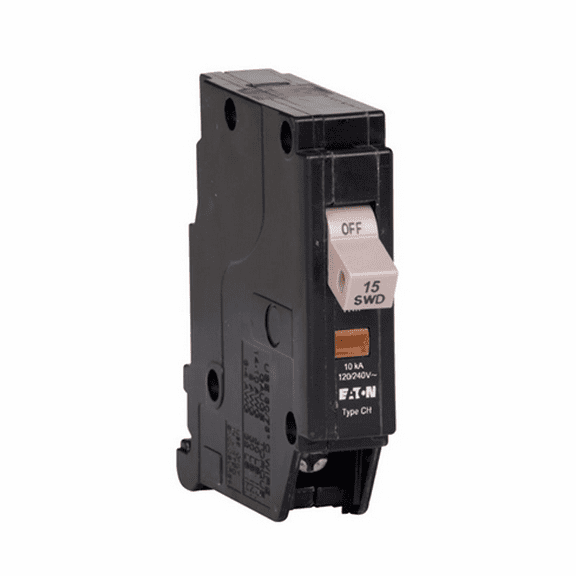 Eaton Thermomagnetic Circuit Breaker CH CHF115 - 15A 120/240V 1P 10kA Overload Protection