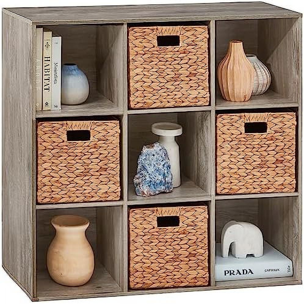 Greige 8-Cube Storage Organizer with Removable Panels