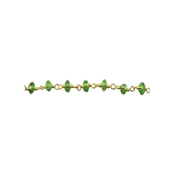CHG-237-PQ 18K Gold Overlay Beading & Extender With Peridot Quartz Chain