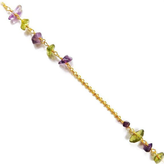 CHG-302-CO1 18K Gold Overlay Beading & Extender Amethyst & Peridot