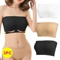 thumbnail image 1 of CHGBMOK 3-Pack Womens Stretch Strapless Bra Invisible Bandeau Bra Plus Size Underwear Comfort Wireless Bra Daily Wear, 1 of 6