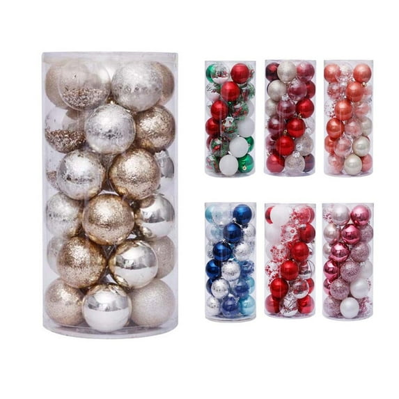 CHGBMOK 30 Pack Christmas Balls Ornaments 60mm Gold Shatterproof Festive Wedding Hanging Ornaments Christmas Tree Decorations