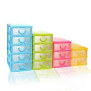 CHGBMOK 5 Mini Desktop Drawers Organizer for Adult Storage Plastic Box Multilayer Sundries Case Yellow