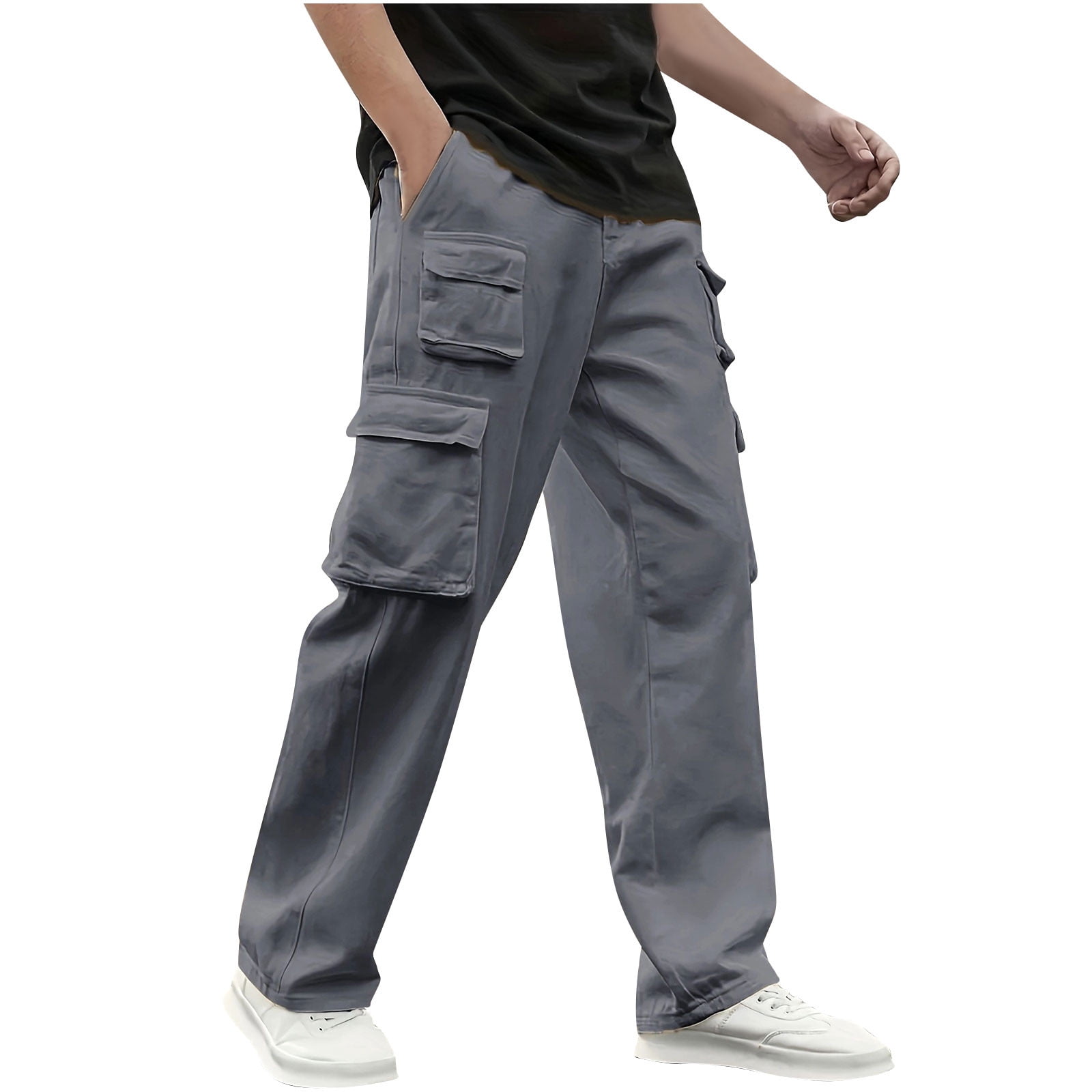 5 Pack Men's Sweatpants Open Bottom Joggers for Men with Zip Pockets Loose Fit Mesh Athletic Pants for Running, Casual main image 1