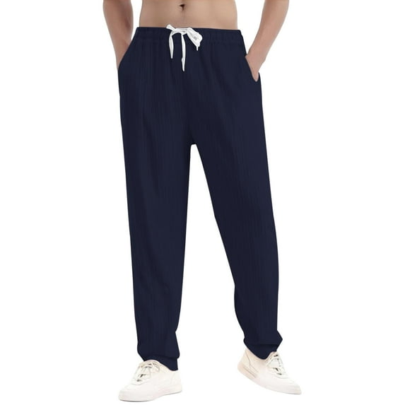 CHGBMOK Baggy Sweatpants Men Solid Color Pants Casual Sports Loose Pants Trendy and Versatile Breathable Pants Sizes S-3XL