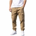 thumbnail image 1 of CHGBMOK Big & Tall Men's Cargo Pants Drawstring Elastic Waist Joggers with Multi Pockets Outdoor Work, 1 of 9