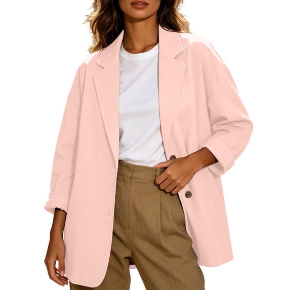 CHGBMOK Blazers for Women Business Casual Long Sleeve Suit Jacket Lapel Button Down Suit Jacket with Pockets