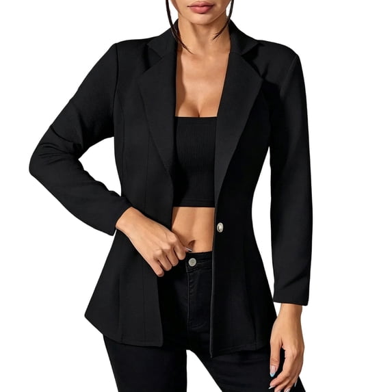 CHGBMOK Blazers for Women Dressy Business Casual Suit Jackets Notched Neck Loose Fit Suit Jackets