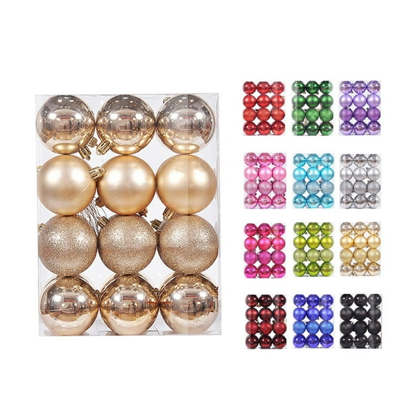 CHGBMOK Christmas Ball Ornaments 24Pcs Festive Tree Balls for Xmas Holiday Wedding Party Decorations Christmas Decor Hanging Ball (1.18inch,Beige)