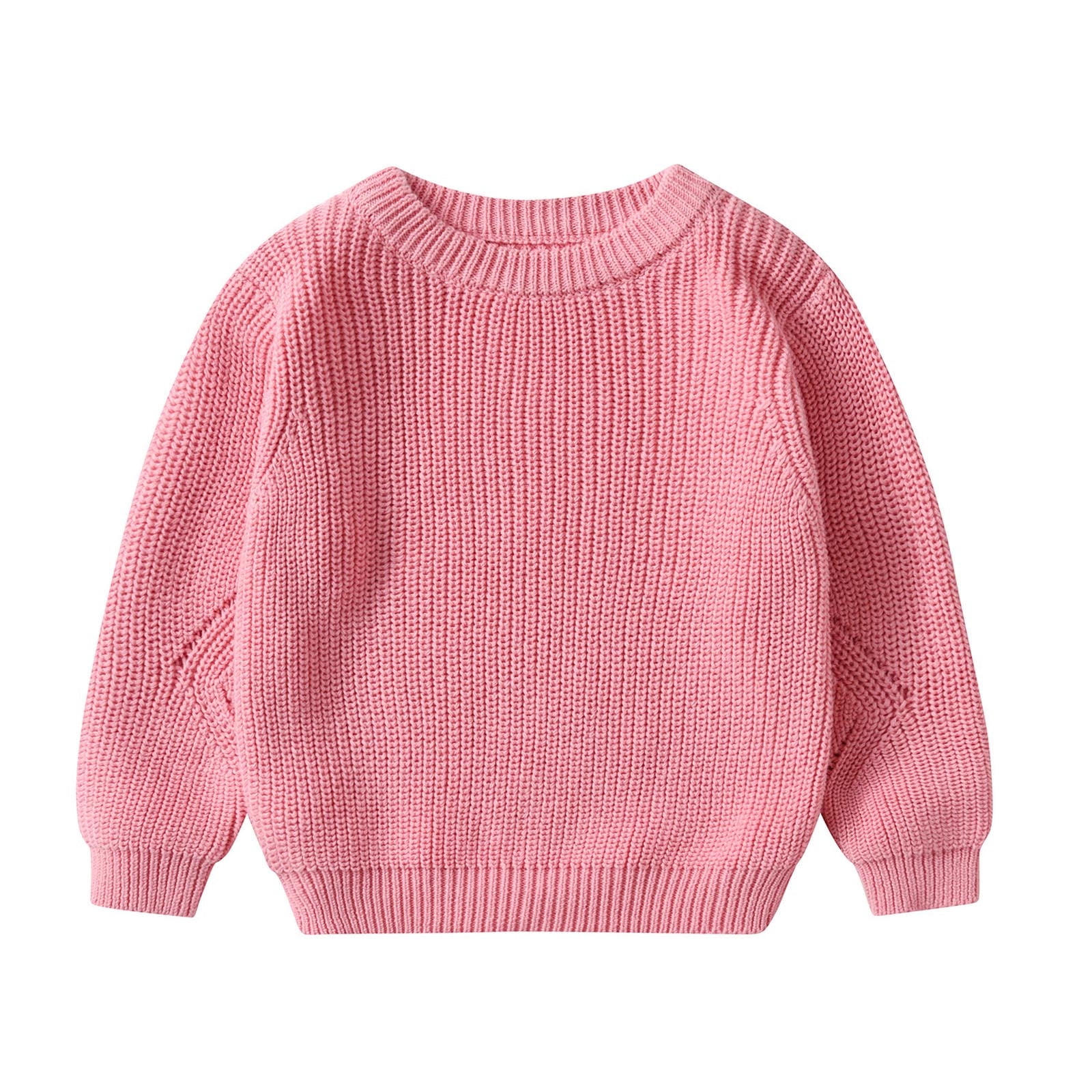 CHGBMOK Clearance Baby Girl Boy Oversized Knit Sweater Crewneck Pullover  Sweatshirt Solid Warm Long Sleeve Tops Blouse