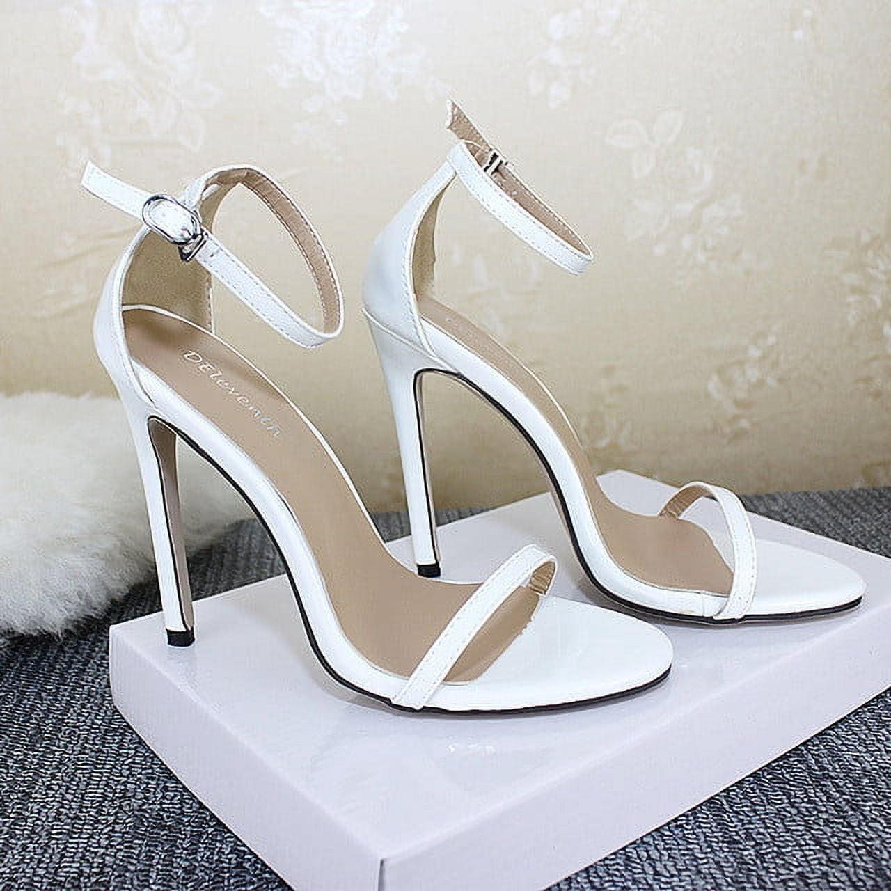 CHGBMOK Clearance Heels for Women Fashion Sexy One-Word Easy To Match Of  Sandals Super High Heel Casual Shoes