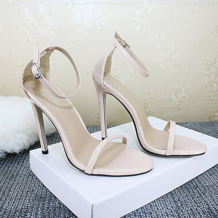 CHGBMOK Clearance Heels for Women Fashion Sexy One-Word Easy To Match Of  Sandals Super High Heel Casual Shoes 