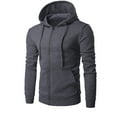 thumbnail image 1 of CHGBMOK Men's Full Zip Fleece Hoodie Regular Fit Long Sleeve Sweatshirt with Adjustable Drawstring and Kangaroo Pocket for Casual Daily Wear, 1 of 6