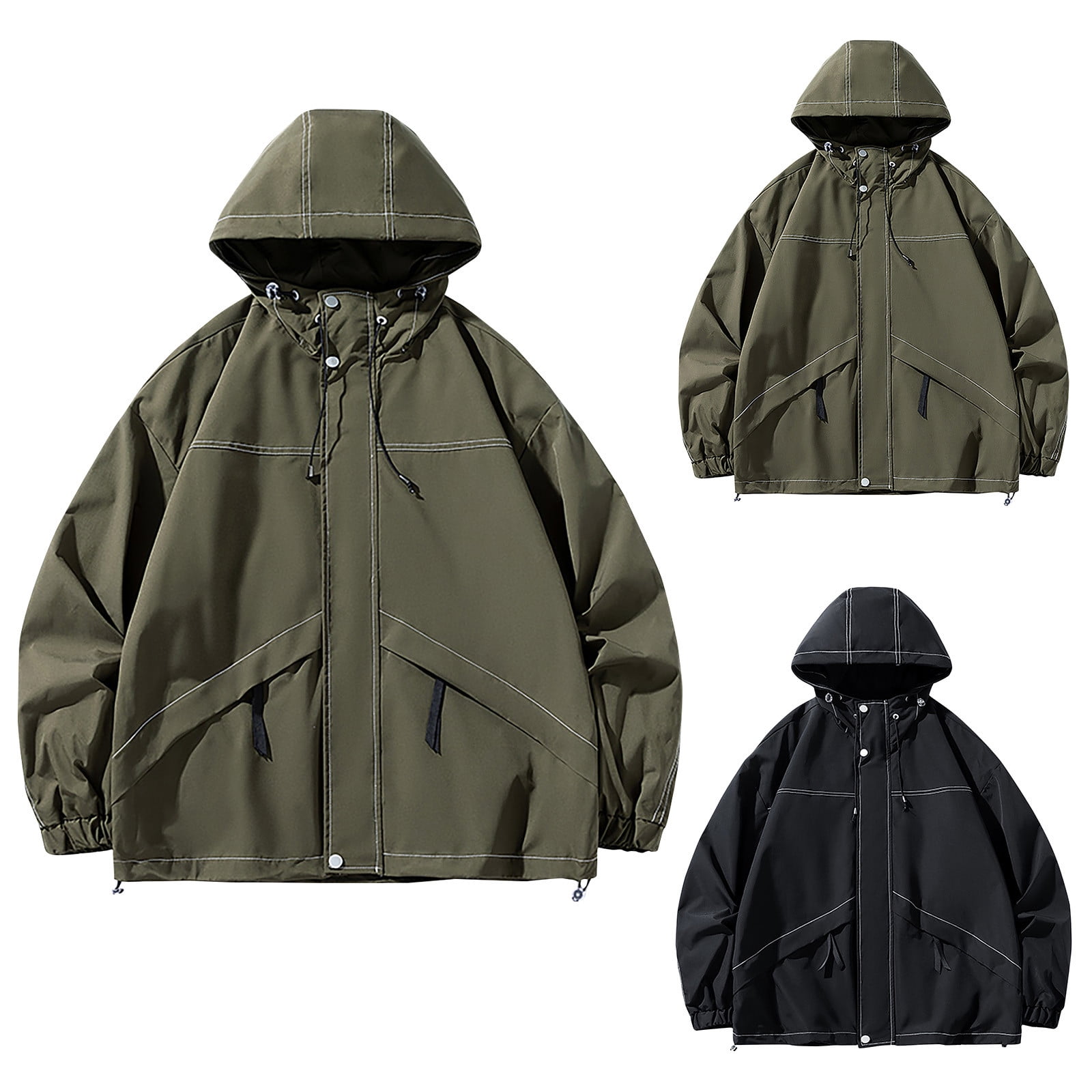 CHGBMOK Clearance Shirt Jackets Trench Coats Men Casual Solid Stand