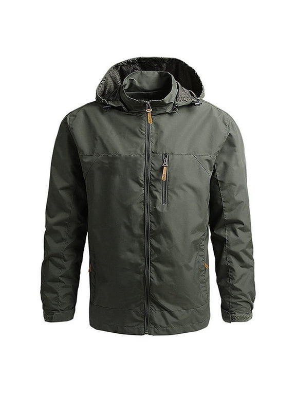 Men's Lightweight Hooded Outdoor Windbreaker Zip Up Breathable Mesh Lined Casual Jacket