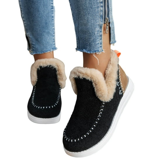 CHGBMOK Women's Bootie Slippers Winter Warm Memory Foam Slipper Slip on Boots Non-slip House Shoes for Indoor and Outdoor