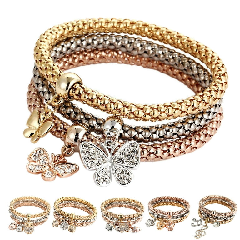 Silver stretch sale bracelets with charms