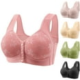 thumbnail image 1 of CHGBMOK Daisy Bras for Women Front Closure Bras Push Up Bra No Underwire Plus Size Front Button Bra, 1 of 8