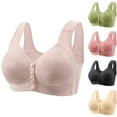 thumbnail image 1 of CHGBMOK Daisy Bras for Women Front Closure Bras Push Up Bra No Underwire Plus Size Front Button Bra, 1 of 8