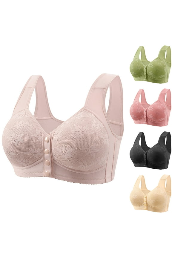 Daisy Bras for Women Front Closure Bras Push Up Bra No Underwire Plus Size Front Button Bra