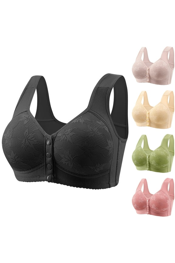 Daisy Bras for Women Front Closure Bras Push Up Bra No Underwire Plus Size Front Button Bra