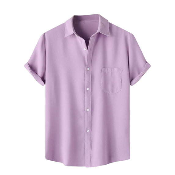 CHGBMOK Dress Shirts for Men Linen Shirts Short Sleeve Button Down Casual Shirt Business Dress Clothing Beach Fashion Summer Tops M-3XL