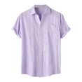 thumbnail image 1 of CHGBMOK Dress Shirts for Men Linen Shirts Short Sleeve Button Down Casual Shirt Business Dress Clothing Beach Fashion Summer Tops S-2XL, 1 of 9