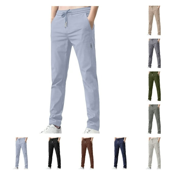 CHGBMOK Men Pants Summer Casual Pants Sweatpants Drawstring Elastic Waist Joggers Sports Pants Quick Dry Trousers Mens Long Pants
