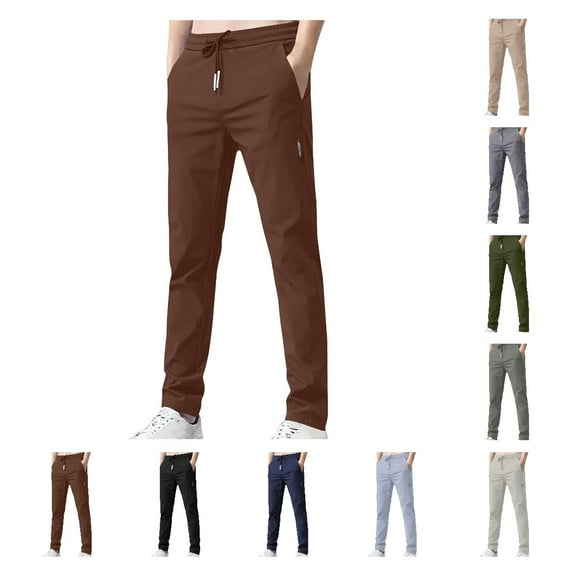 CHGBMOK Men Pants Summer Casual Pants Sweatpants Drawstring Elastic Waist Joggers Sports Pants Quick Dry Trousers Mens Long Pants