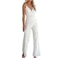 thumbnail image 1 of CHGBMOK Fashion Jumpsuits for Women Summer Casual Sexy Sleeveless Solid Color Bandage Wide Leg Pants Jumpsuits, 1 of 9