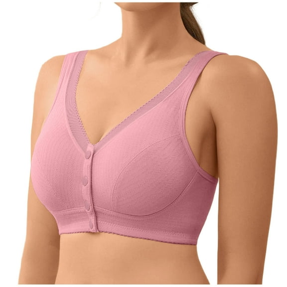 CHGBMOK Front Close Bras for Women Full Coverage Push Up Bras Moisture Wicking Comfort Wireless Plus Size Bras