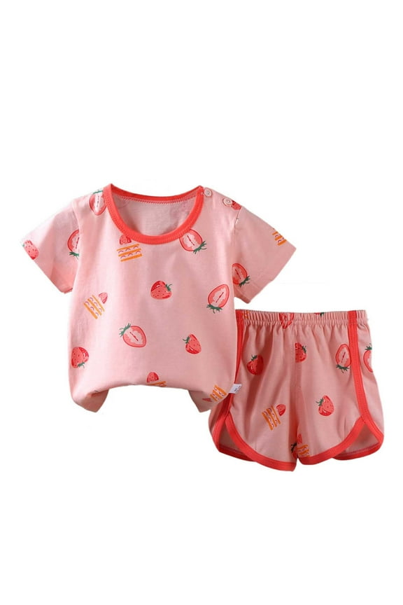 CHGBMOK Girls' Clothing Sets Summer Outfits Short Sleeve T-Shirts Tops Shorts 2Pcs Clothes Set 0-6Y