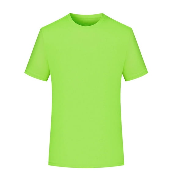 CHGBMOK Golf Shirts for Men Casual Fashion Solid Color Short Sleeved Round Neck Hem Slit Top Short Sleeved Round Neck Sizes S-2XL