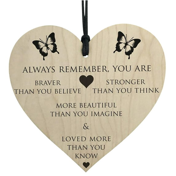 CHGBMOK Handmade Wooden Commemorative Love Wooden Sign Pendant on Clearance