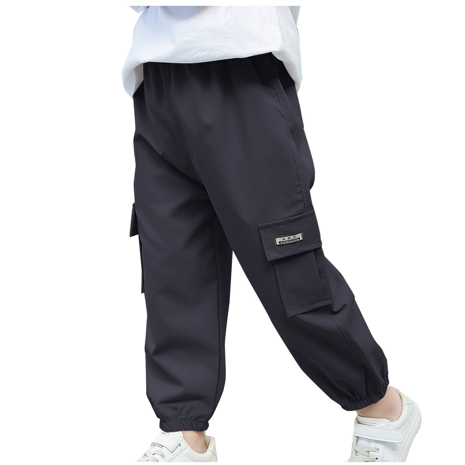 POENTAB Boy's Cargo Pants, Kids' Casual Outdoor Quick Dry Waterproof Hiking Climbing Convertible Zip Off Pants