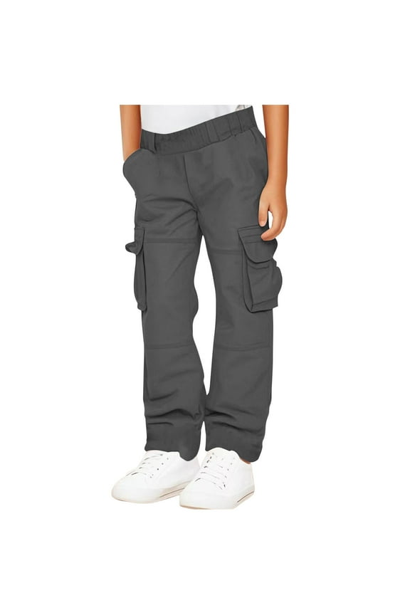 CHGBMOK Kids' Cargo Pants Casual Outdoor Quick Dry Waterproof Hiking Climbing Convertible Trousers 5-15Y