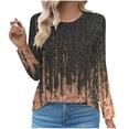 thumbnail image 1 of CHGBMOK Long Sleeve Blouses for Women Floral Graphic Crewneck Casual Loose T Shirts Going Out Top, 1 of 7
