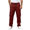 thumbnail image 1 of CHGBMOK Men's & Big Men's Cargo Pants Casual Elastic Waist Straight Leg Pants with Multi Pockets Outdoor Trousers, 1 of 8